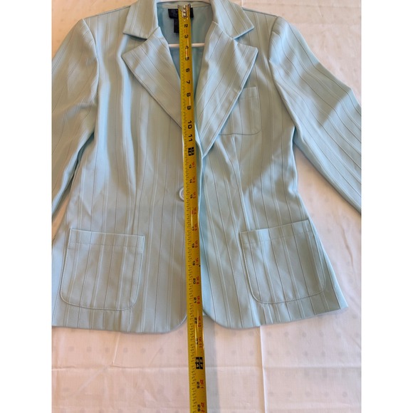 Star City Light Blue Pinstripe Pant Suit Blazer and Trousers Set Size S - Picture 11 of 13